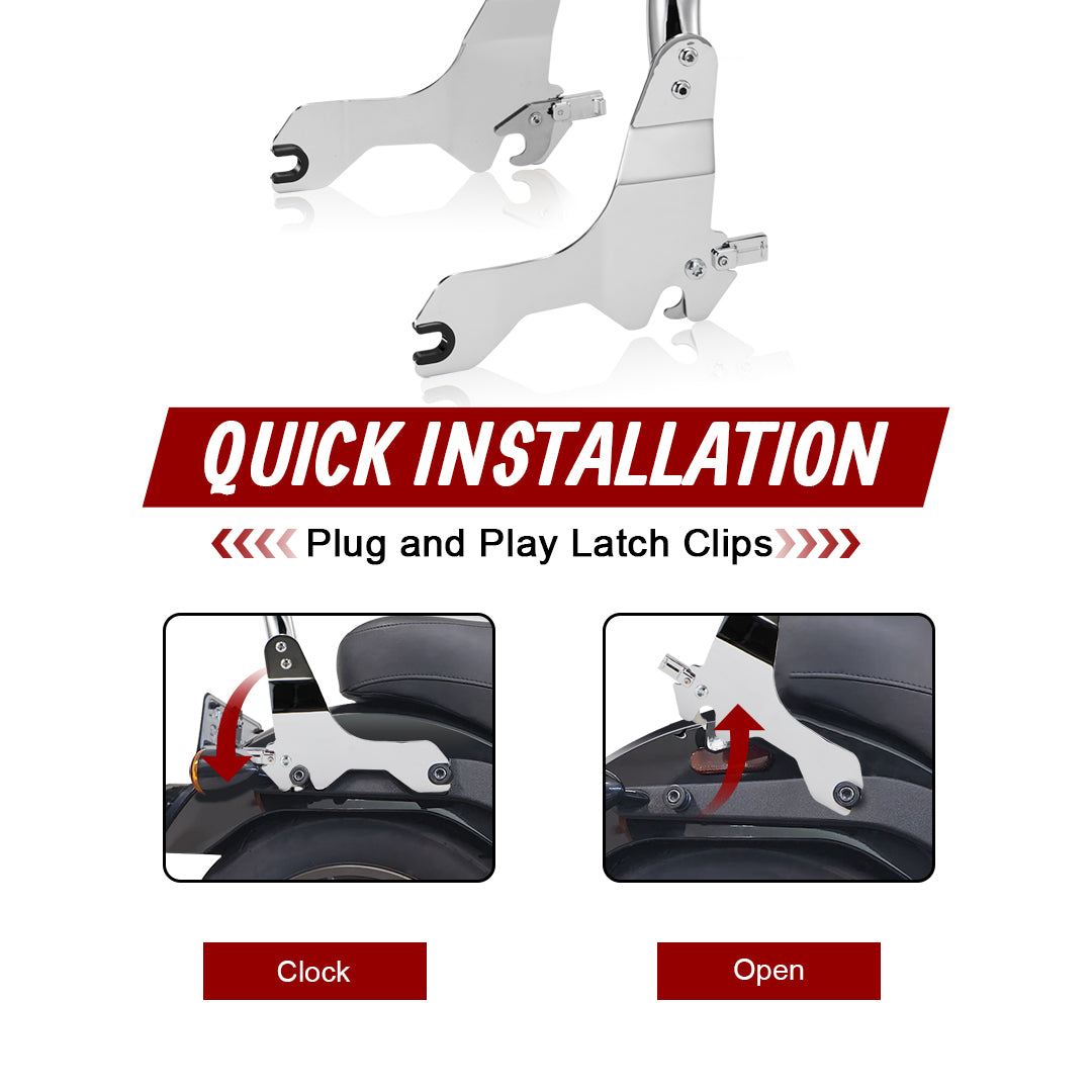 Sissy Bar Detachable Holdfast Backrest for 2018-Later Harley Softail