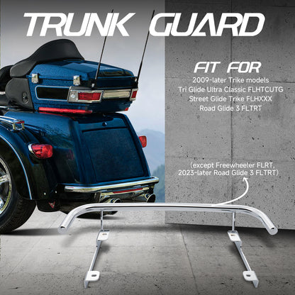 Trunk Guard Rear Bumper Crash Bar Protector for 2009-Later Harley Touring