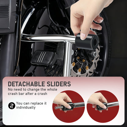 Universal Front Engine Guard Highway Peg Two-Step Crash Bar for 2014-Later Harley Touring