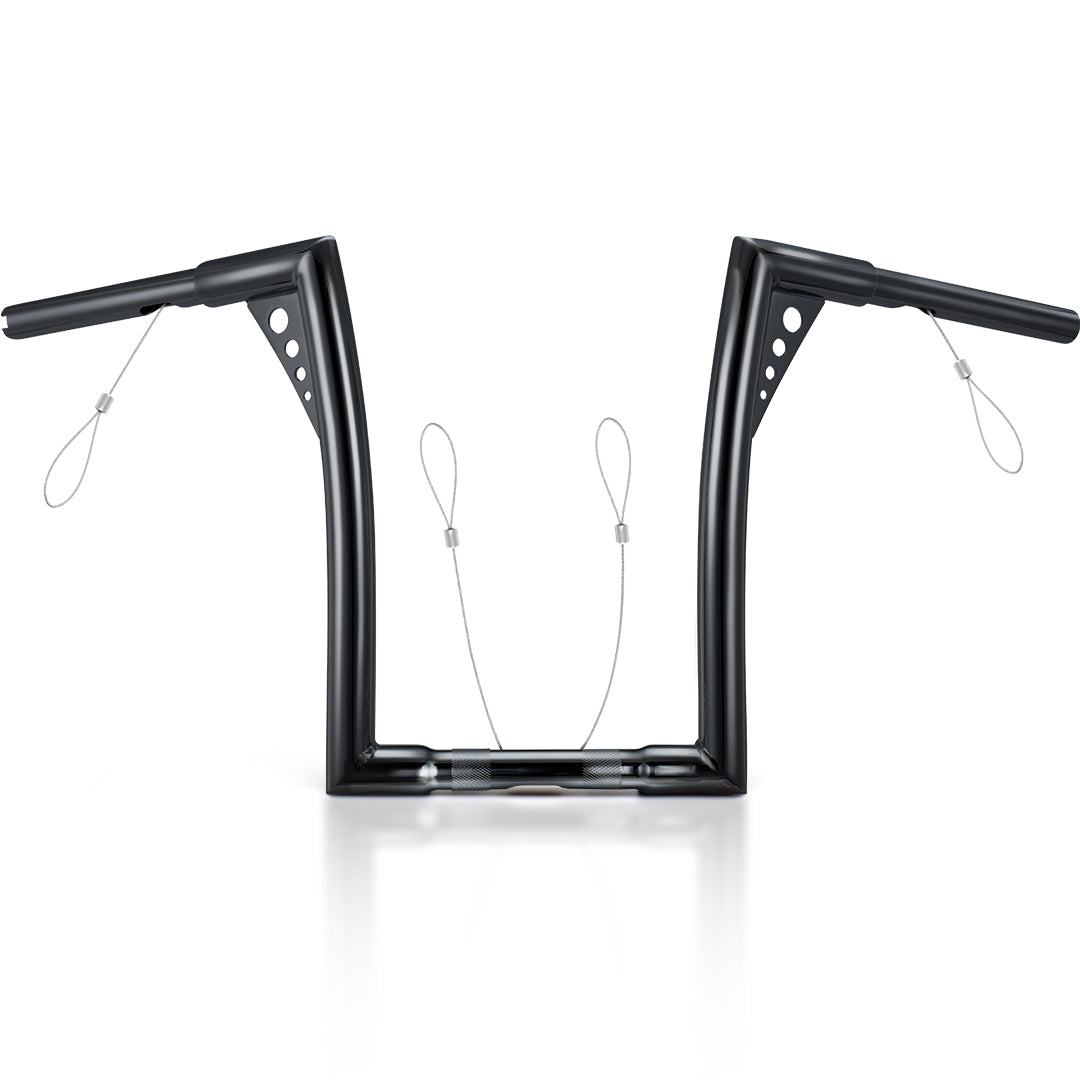 10"/12”/14" Rise Ape Hangers 1.25” Fat 1" Clamp Handlebar Z Bars for 1994-Later Harley Sportster/Dyna/Softail