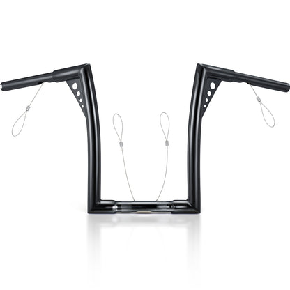 10"/12”/14" Rise Ape Hangers 1.25” Fat 1" Clamp Handlebar Z Bars for 1994-Later Harley Sportster/Dyna/Softail