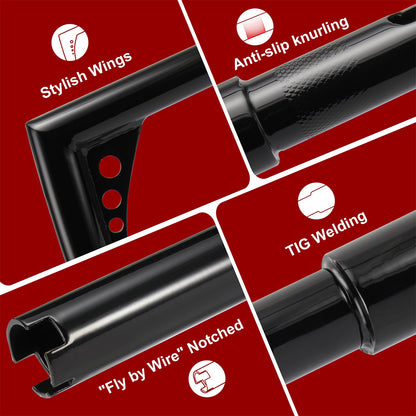 10"/12”/14" Rise Ape Hangers 1.25” Fat 1" Clamp Handlebar Z Bars for 1994-Later Harley Sportster/Dyna/Softail