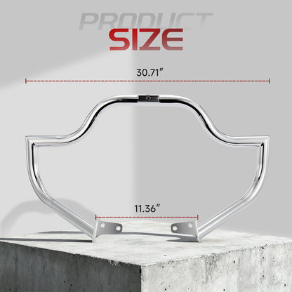 Meathook or Mustache Engine Guard Highway Crash Bar 1.5" Fat for 2006-2017 Harley Dyna