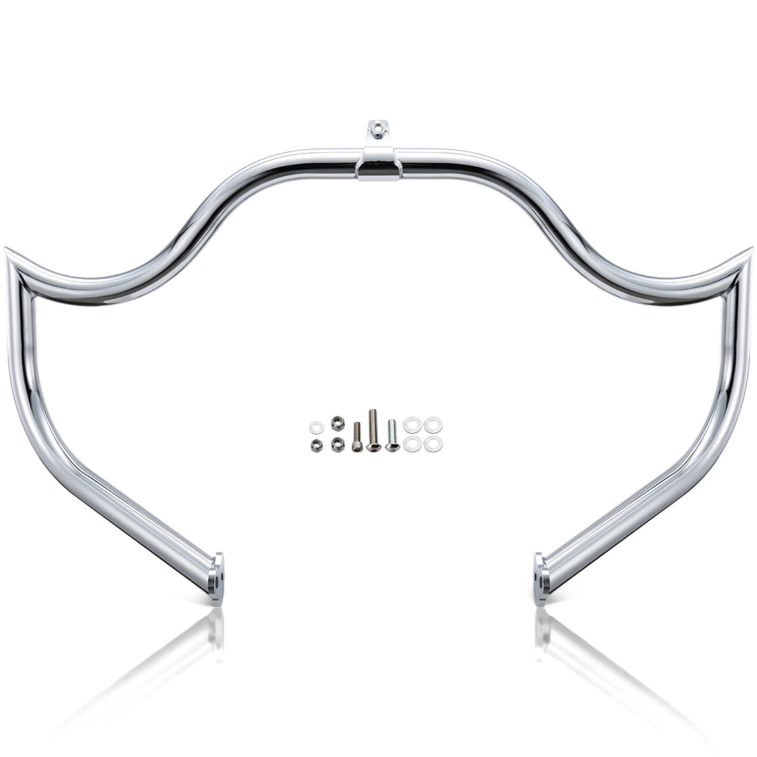 Meathook or Mustache Engine Guard Highway Crash Bar 1.5" Fat for 2009-Later Harley Touring