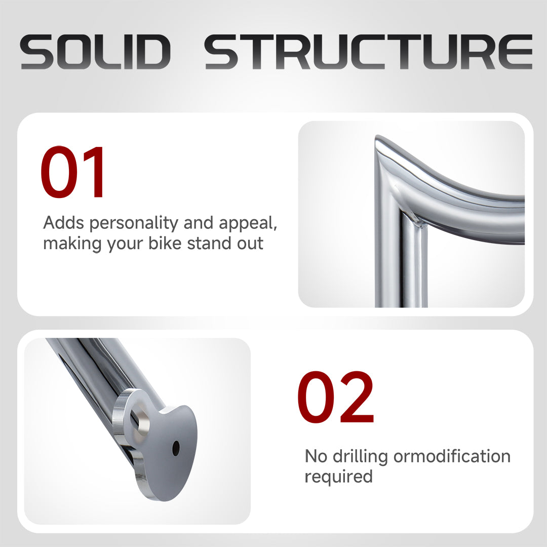 Meathook or Mustache Engine Guard Highway Crash Bar 1.5" Fat for 2009-Later Harley Touring