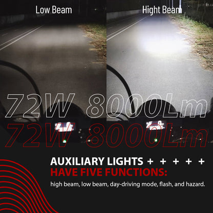 72W Waterproof Auxiliary Light Kit for Harley All 41MM Front Fork