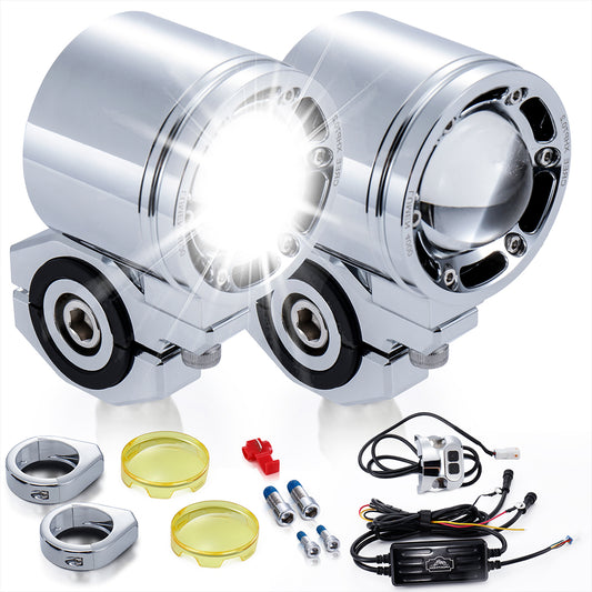 72W Waterproof Auxiliary Light Kit for Harley All 49MM Front Fork