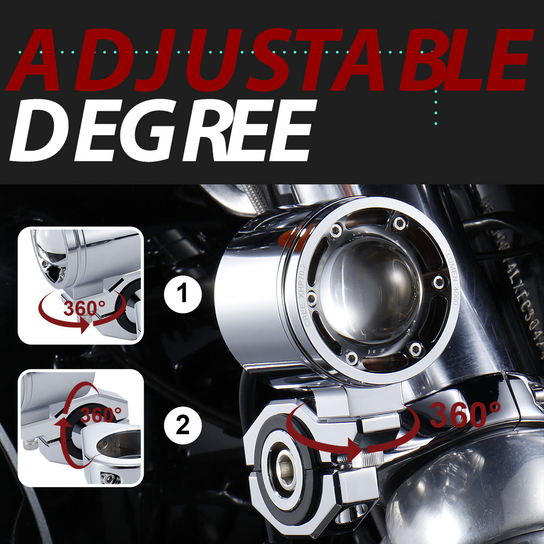 72W Waterproof Auxiliary Light Kit for Harley All 49MM Front Fork