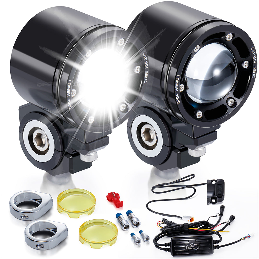72W Waterproof Auxiliary Light Kit for Harley All 49MM Front Fork