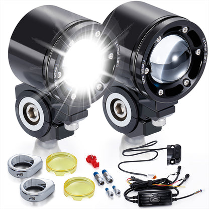 72W Waterproof Auxiliary Light Kit for Harley All 49MM Front Fork
