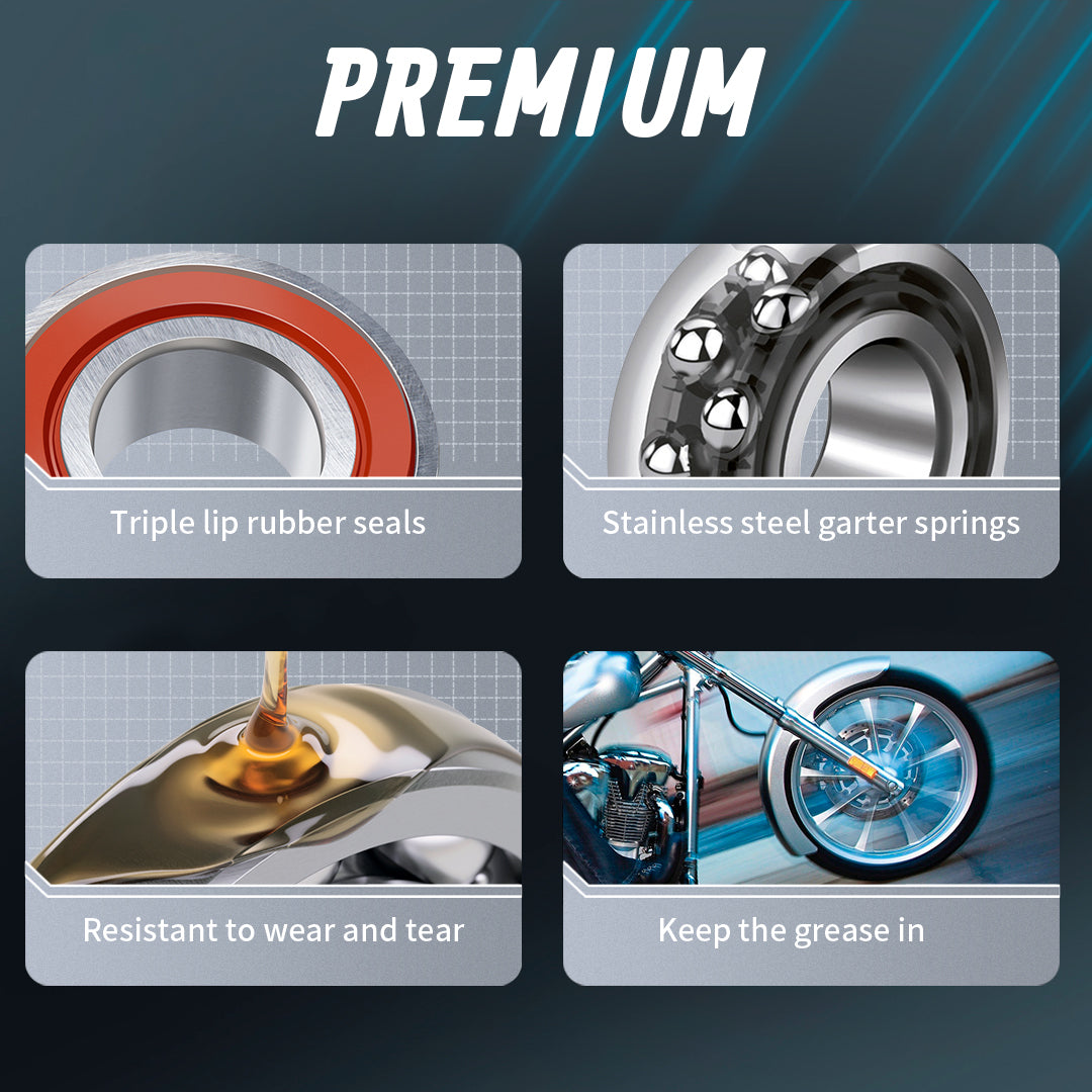 25mm Front/Rear Wheel Bearing Kit for 2009-2024 Harley Touring with ABS