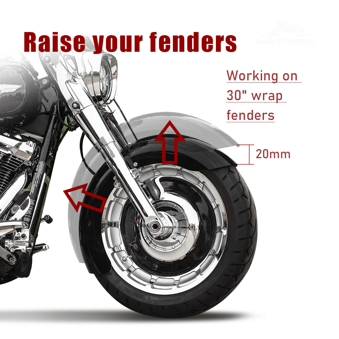 Front Fender Spacers Bracket for 30" Wrap Wheel for 2014-Later Harley Touring