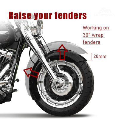 Front Fender Spacers Bracket for 30" Wrap Wheel for 2014-Later Harley Touring
