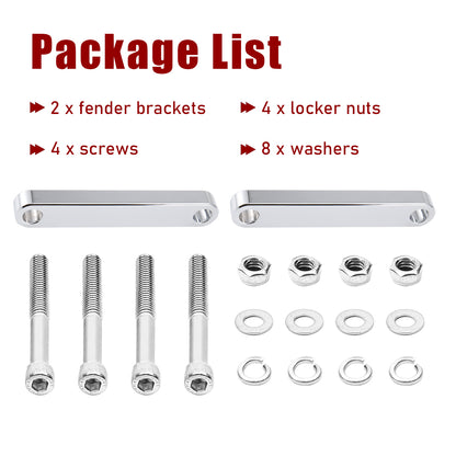 Front Fender Spacers Bracket for 30" Wrap Wheel for 2014-Later Harley Touring