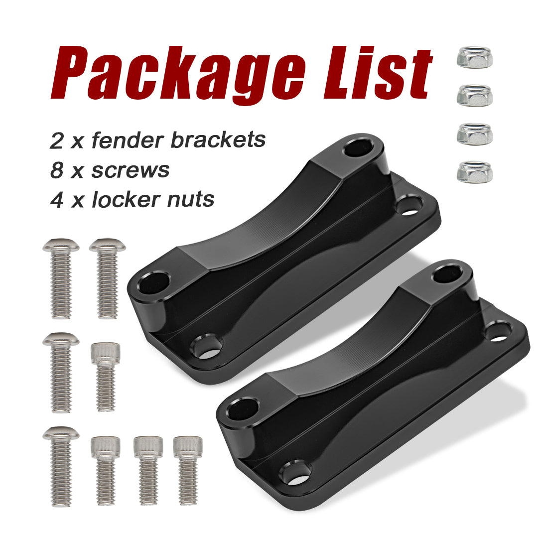 Front Fender Spacer Bracket Relocator Kit 20mm Lift Riser for 1993-2013 Harley Touring with 21" Wheel