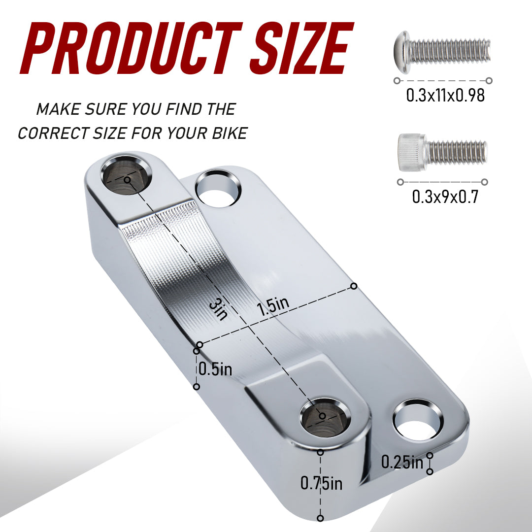 Front Fender Spacer Bracket Relocator Kit 20mm Lift Riser for 1993-2013 Harley Touring with 21" Wheel