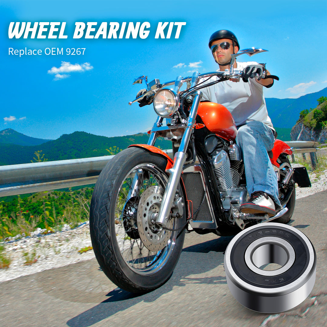 3/4" Wheel Bearing Front Rear Bearings Sealed Kit for 2000-2007 Harley Dyna/Softail/Sportster Non-ABS Models