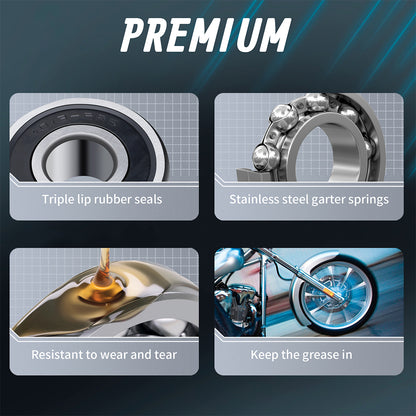 3/4" Wheel Bearing Front Rear Bearings Sealed Kit for 2000-2007 Harley Dyna/Softail/Sportster Non-ABS Models