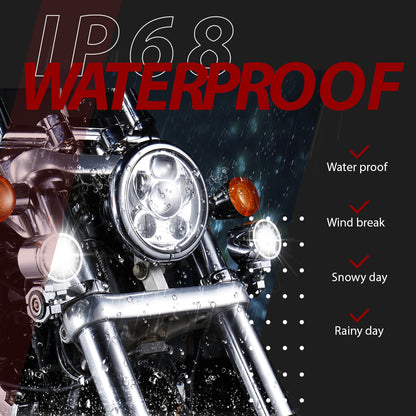 72W Waterproof Auxiliary Light Kit for Harley All 39MM Front Fork