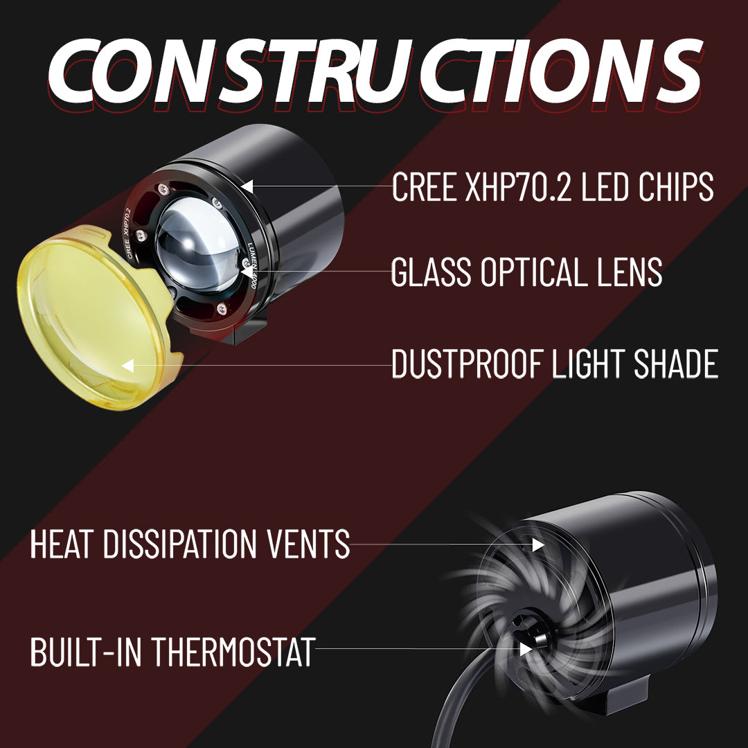72W Waterproof Auxiliary Light Kit for Harley All 39MM Front Fork