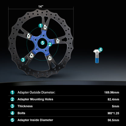 14" Front Brake Dual Disc Floating Rotors for Harley 2008-Later Touring