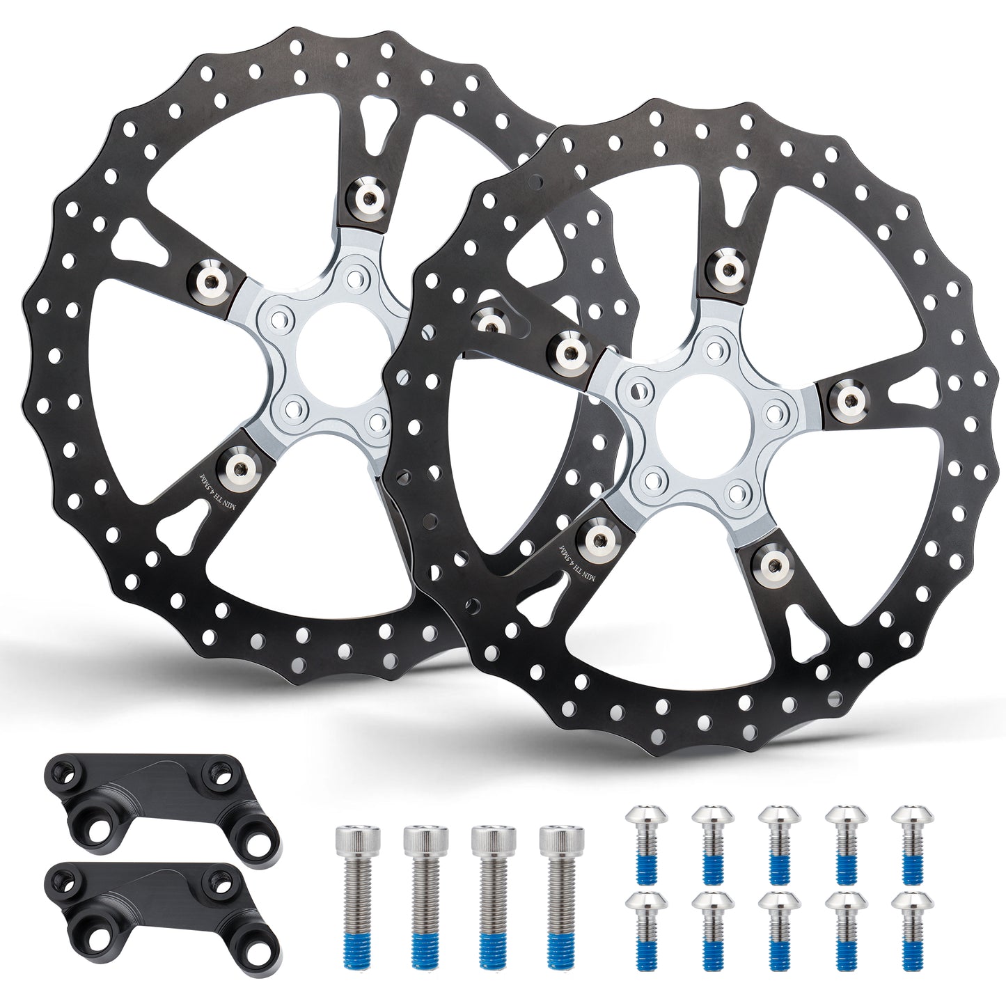 14" Front Brake Dual Disc Floating Rotors for Harley 2008-Later Touring