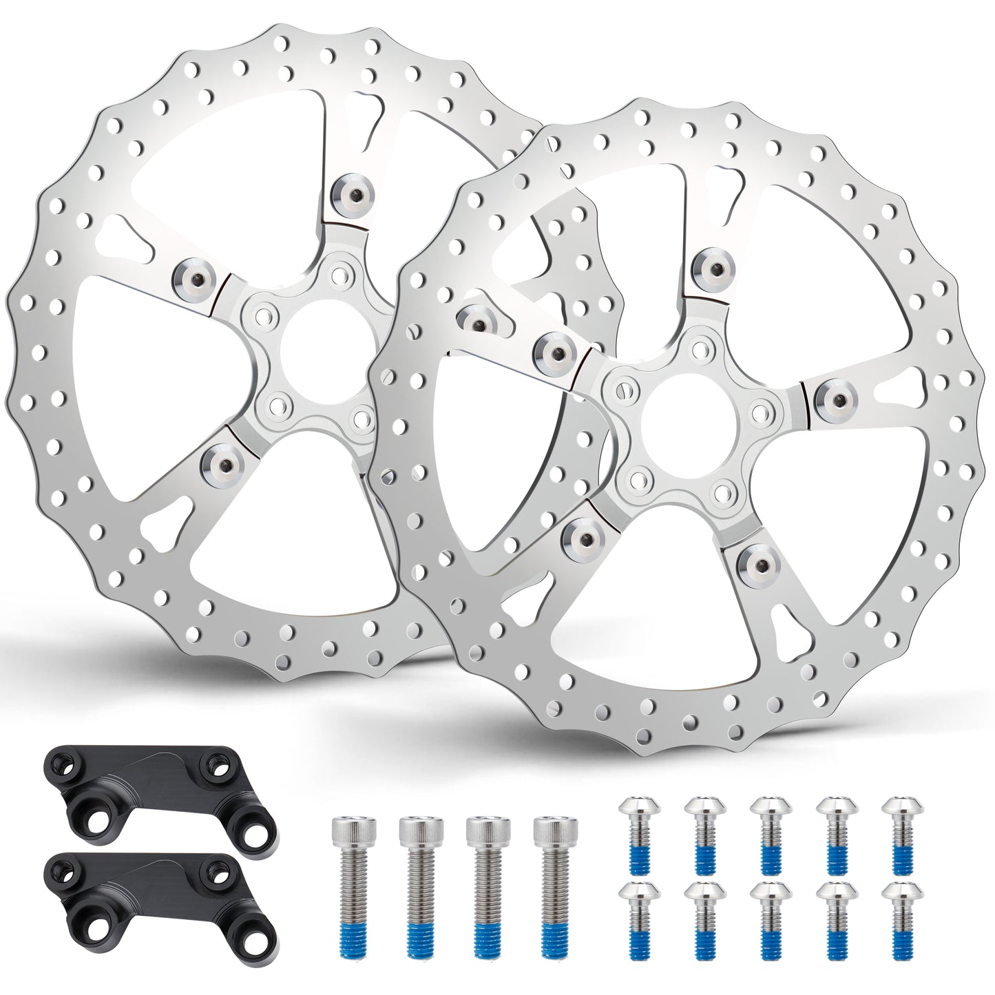 14" Front Brake Dual Disc Floating Rotors for Harley 2008-Later Touring