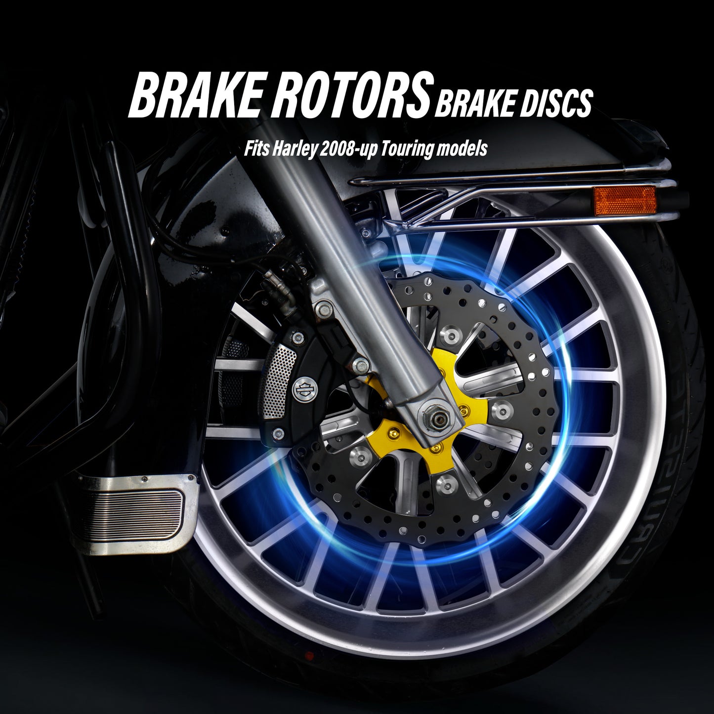 14" Front Brake Dual Disc Floating Rotors for Harley 2008-Later Touring