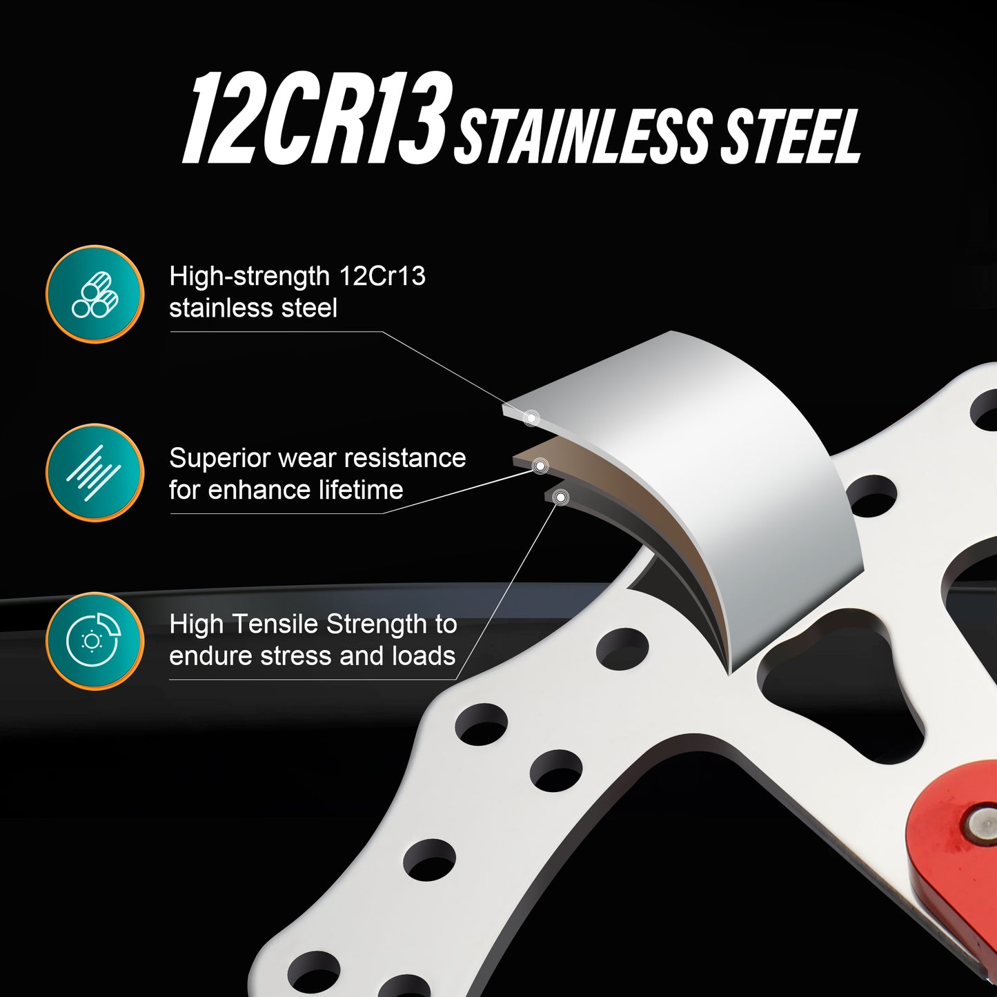 14" Front Brake Dual Disc Floating Rotors for Harley 2008-Later Touring