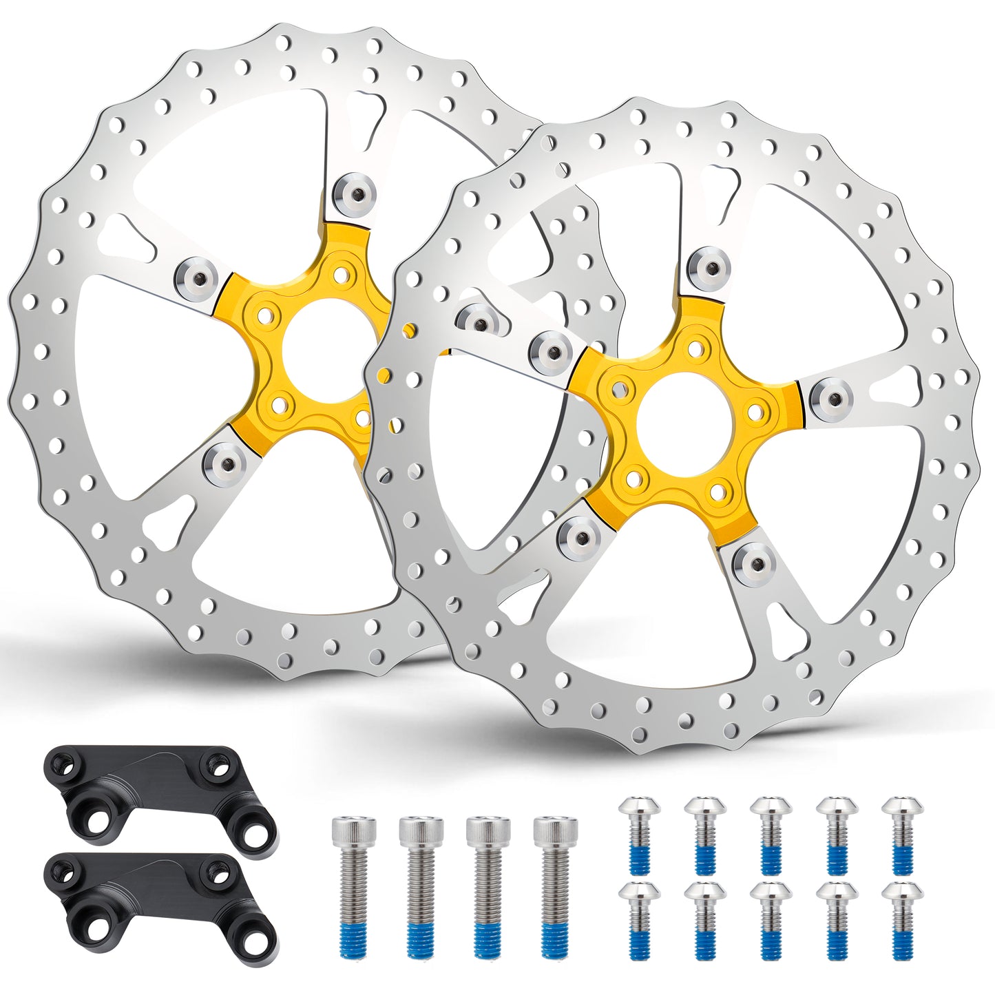 14" Front Brake Dual Disc Floating Rotors for Harley 2008-Later Touring