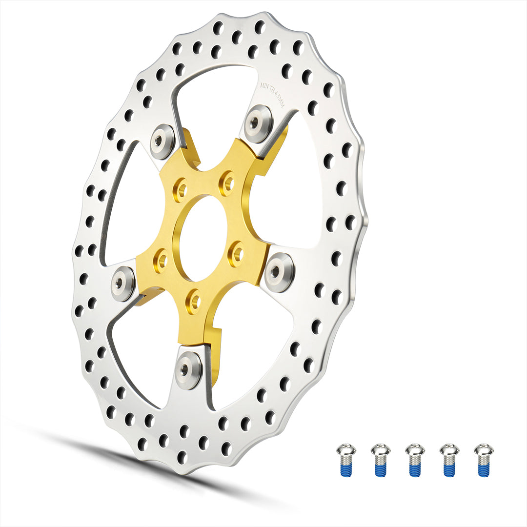 11.8" Hand-polished Front Brake Disc Rotors for Harley 2006-2017 Dyna/2015-Later Softail/2014-Later Sportster