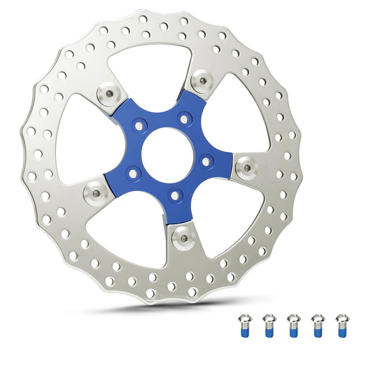 11.8" Hand-polished Front Brake Disc Rotors for Harley 2006-2017 Dyna/2015-Later Softail/2014-Later Sportster