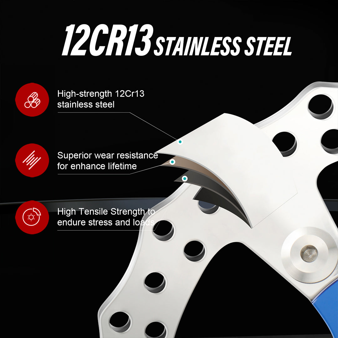 11.8" Hand-polished Front Brake Disc Rotors for Harley 2006-2017 Dyna/2015-Later Softail/2014-Later Sportster