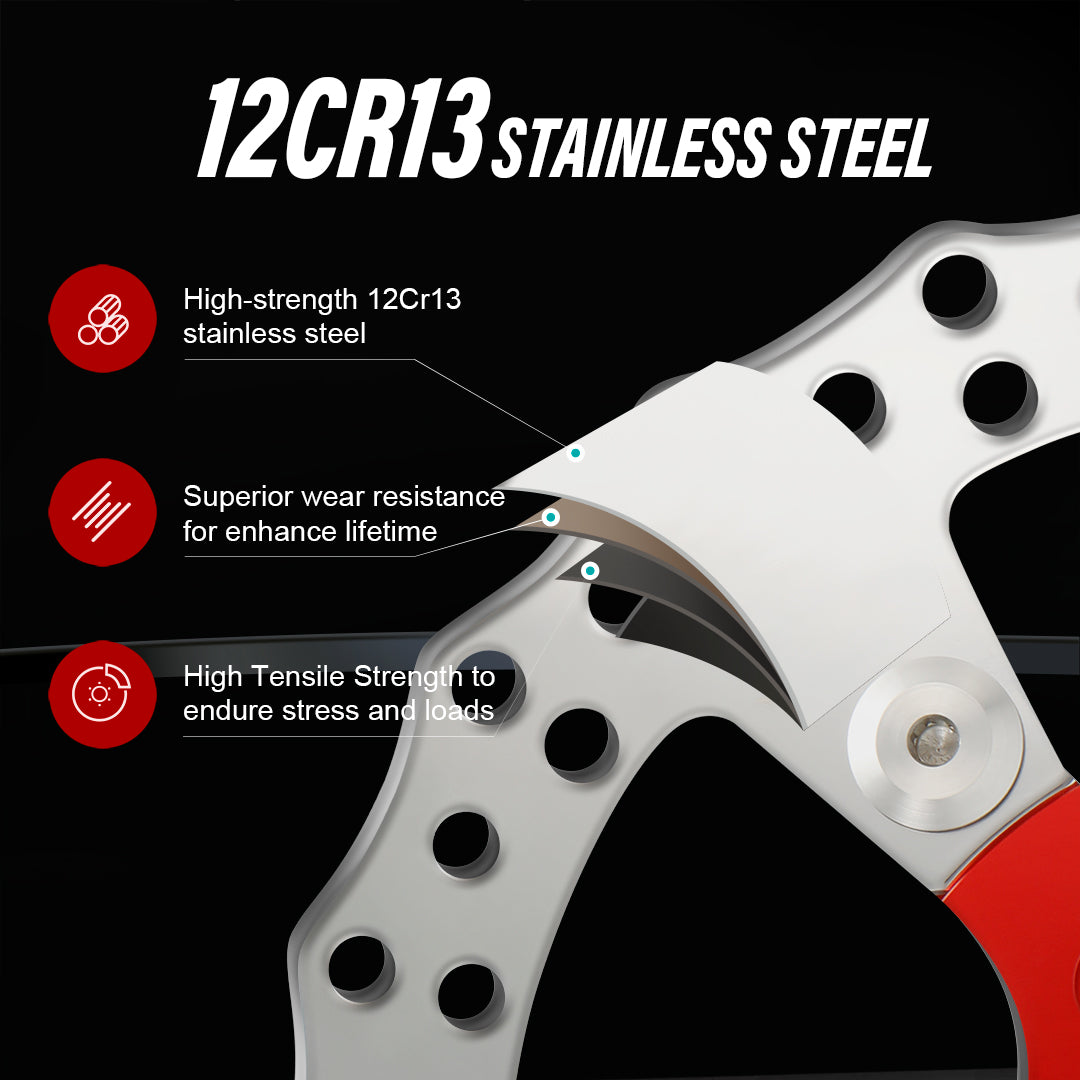 Red 11.8" Front Brake Double Disc Rotors for 2008-Later Harley Touring