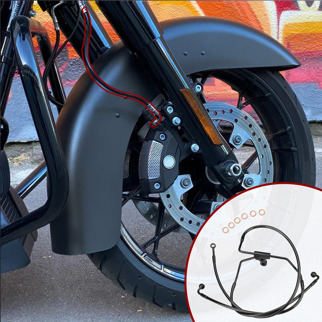 Front Brake Lines for 1996-2013 Harley Touring without ABS