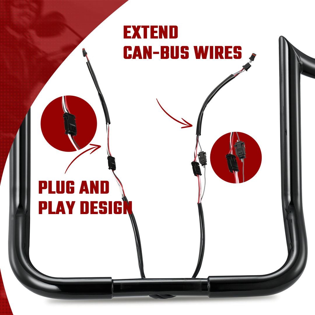 Handlebar Extended Wire Harness CAN-Bus Switch Wiring for 2011-Later Harley All Models