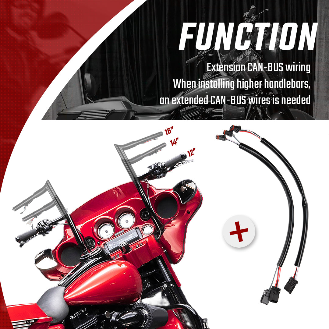 Handlebar Extended Wire Harness CAN-Bus Switch Wiring for 2011-Later Harley All Models