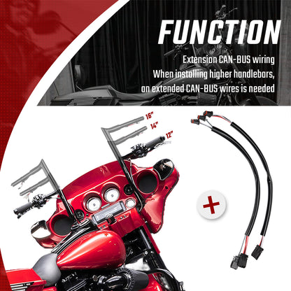 Handlebar Extended Wire Harness CAN-Bus Switch Wiring for 2011-Later Harley All Models