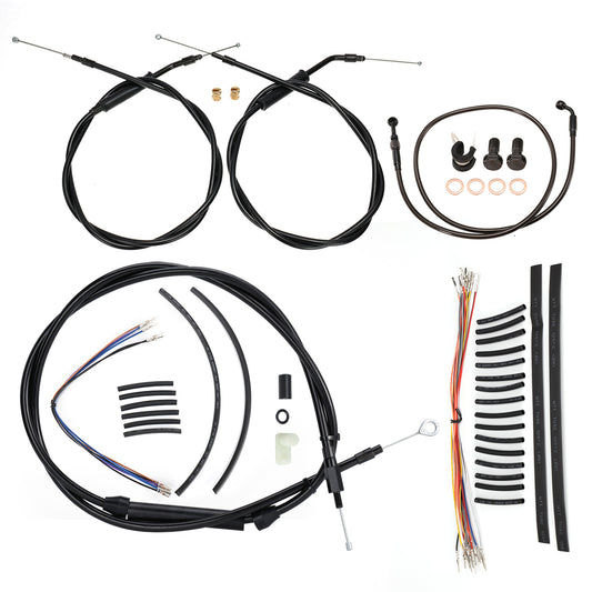 Handlebar Extended CAN-Bus Wiring Clutch Brake Line Throttle Cables and Turn Signal Harness for 2007-2010 Harley Softail