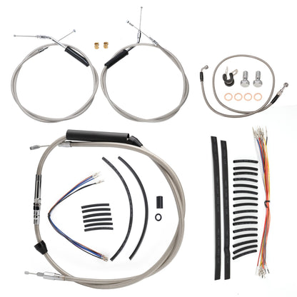 Handlebar Extended CAN-Bus Wiring Clutch Brake Line Throttle Cables and Turn Signal Harness for 2007-2010 Harley Softail