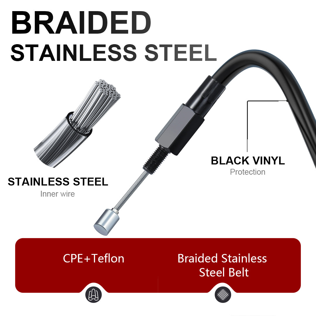 Extended Clutch Cable for 1986-Later Harley Sportster & 1987-2006 Harley Big Twin Models