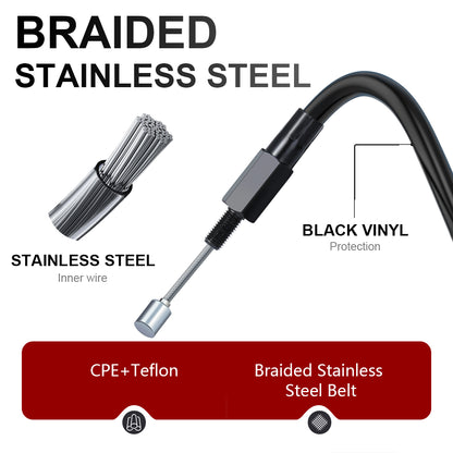 Extended Clutch Cable for 1986-Later Harley Sportster & 1987-2006 Harley Big Twin Models