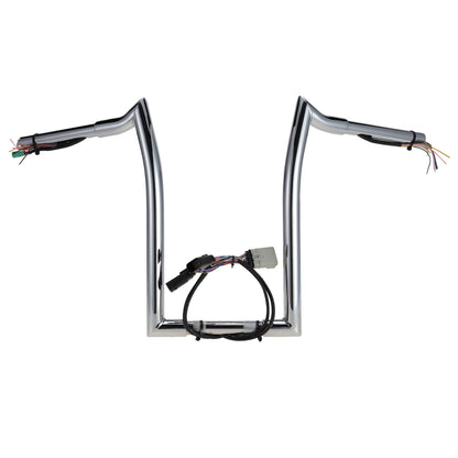 12"/14"/16" Meathook Prewired Handlebars 1.25" fat for 2008-2013 Harley Touring Road Glide