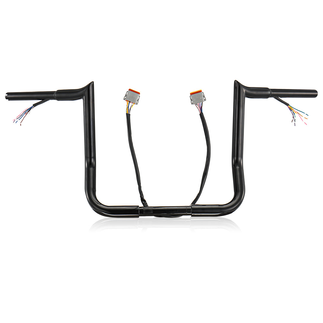 12"/14"/16" Prewired Meathook 1.25" Fat Handlebar for 1996-2006 Harley Touring