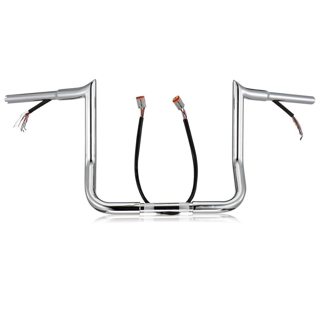 12"/14"/16" Prewired Meathook 1.25" Fat Handlebar for 1996-2006 Harley Touring