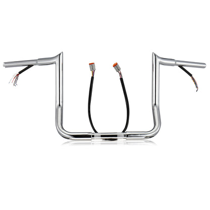 12"/14"/16" Prewired Meathook 1.25" Fat Handlebar for 1996-2006 Harley Touring