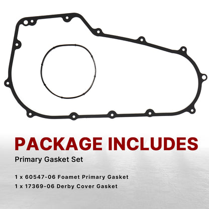 Primary Gasket Kit Clutch Cover Seal for Harley 2007-2017 Softail and 2006-2017 Dyna