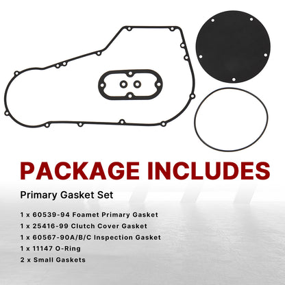 Primary Gasket Kit Clutch Cover Seal for Harley 1994-2005 Dyna & 1994-2006 Softail