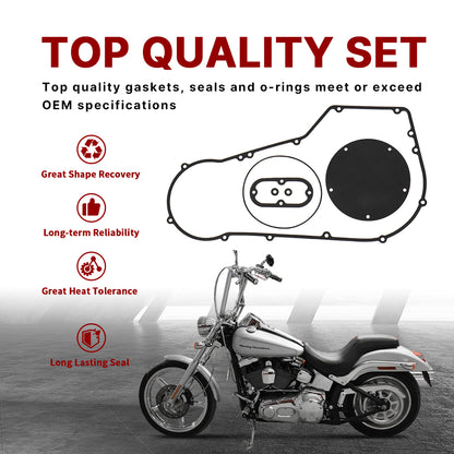 Primary Gasket Kit Clutch Cover Seal for Harley 1994-2005 Dyna & 1994-2006 Softail