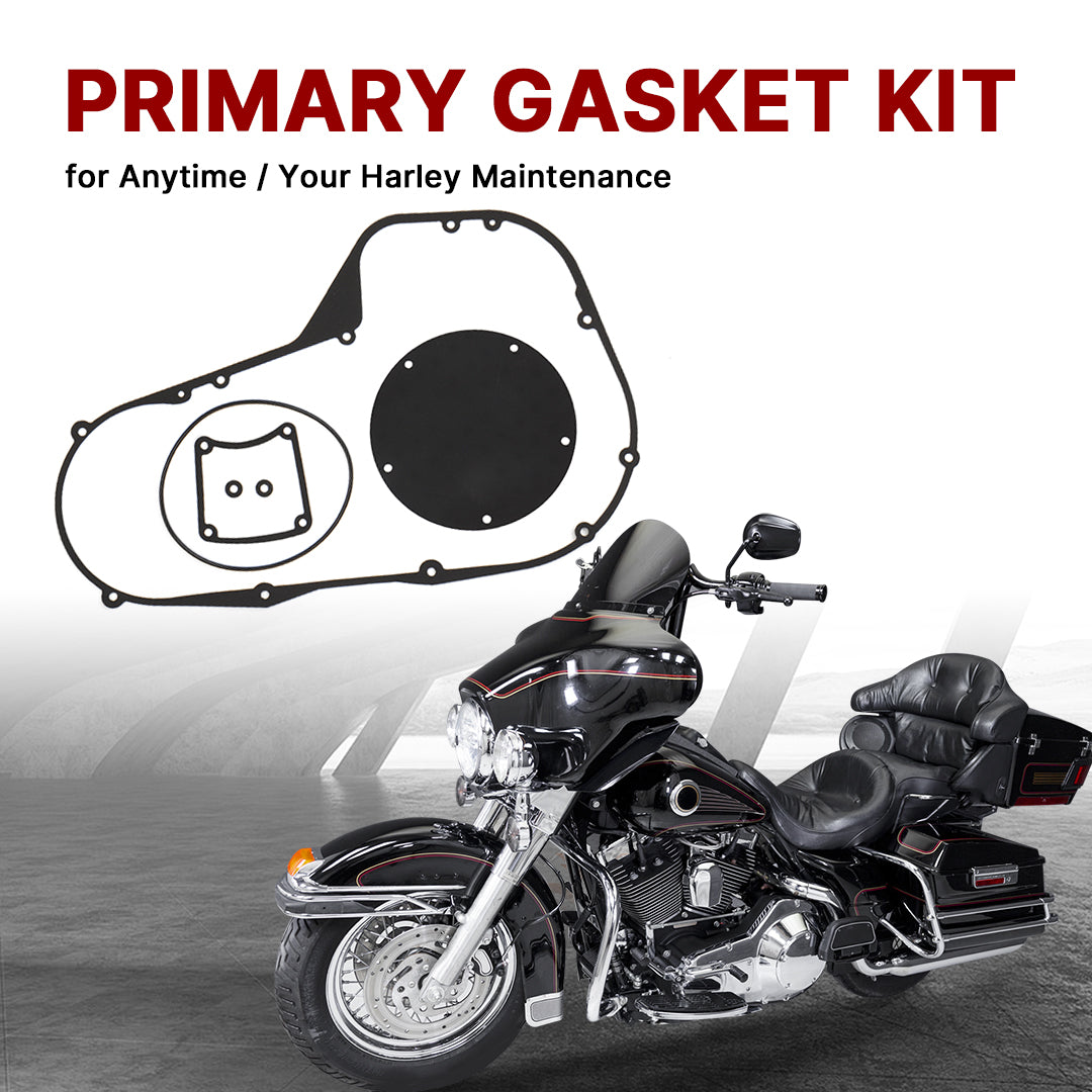 Twin Cam Touring Primary Cover Gasket Clutch Inspection Seal Set for 1999-2006 Harley Touring